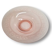 Large Pink Depression Glass Bowl Decorative Centerpiece Etched Dish Vtg READ - £26.86 GBP