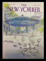 COVER ONLY The New Yorker April 6 1987 Doves at Union Square by Eugene Mihaesco - £11.35 GBP