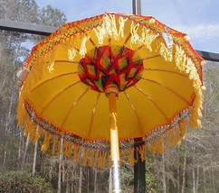 Umbrella Patio ornamental Bali color Pole approx 7&#39; x 4&#39; (One Umb.) many... - $250.00