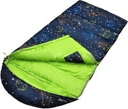 Acecamp Kids Sleeping Bag, Glow-In-The-Dark Sleeping Bag For Kids, Slumber Party - £57.45 GBP