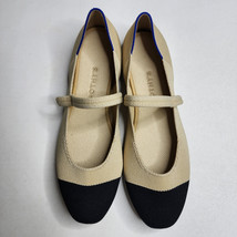 Rothy’s The Square Mary Jane The Square Black Captoe Cream Ballet Flats ... - £95.70 GBP