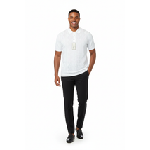 Mens Polo Shirt Slinky Sheer Short Sleeves Soft Touch by Stacy Adams 57007 White image 6