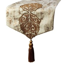 Aurelian Royalty - Gold Jacquard Silk Decorative Table Runner - £54.39 GBP+