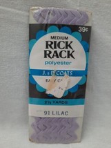 NIP J &amp; P Coats Medium Rick Rack Sewing Trim ~ Lilac ~ 2.5 Yds - $6.88