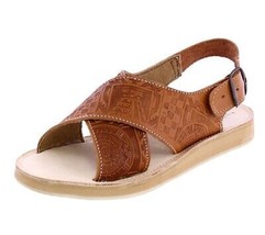 Mens Real Leather Authentic Mexican Huarache Buckle Open Toe Sandals Light Brown - $39.95