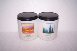 Bath & Body Works Flannel & Pumpkin Spice Latte Scented Jar Candle 7 oz x2 - £22.37 GBP
