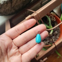 Vintage Silver Dainty Turquoise Teardrop Pendant - $39.99