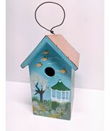 Peaked Sky Blue Birdhouse Copper Roof 6 X 10 Vintage - $29.99