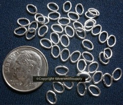 50 Silver plated 20 ga 4mmx5mm oval open  jump rings attach charms clasp... - £1.51 GBP