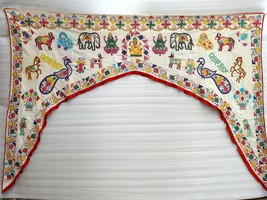 Ethnic Vintage Door Valance Toran Hand Embroidered Door Topper Hanging 84&quot; L - £117.91 GBP