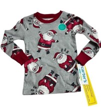 Carters Infant Gray Santa&#39;s Favorite Shirt &amp; Pants Christmas Pajamas 18 ... - $12.86