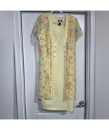 Size 16, Studio 1940 Vintage yellow floral faux 2pc dress - $25.00
