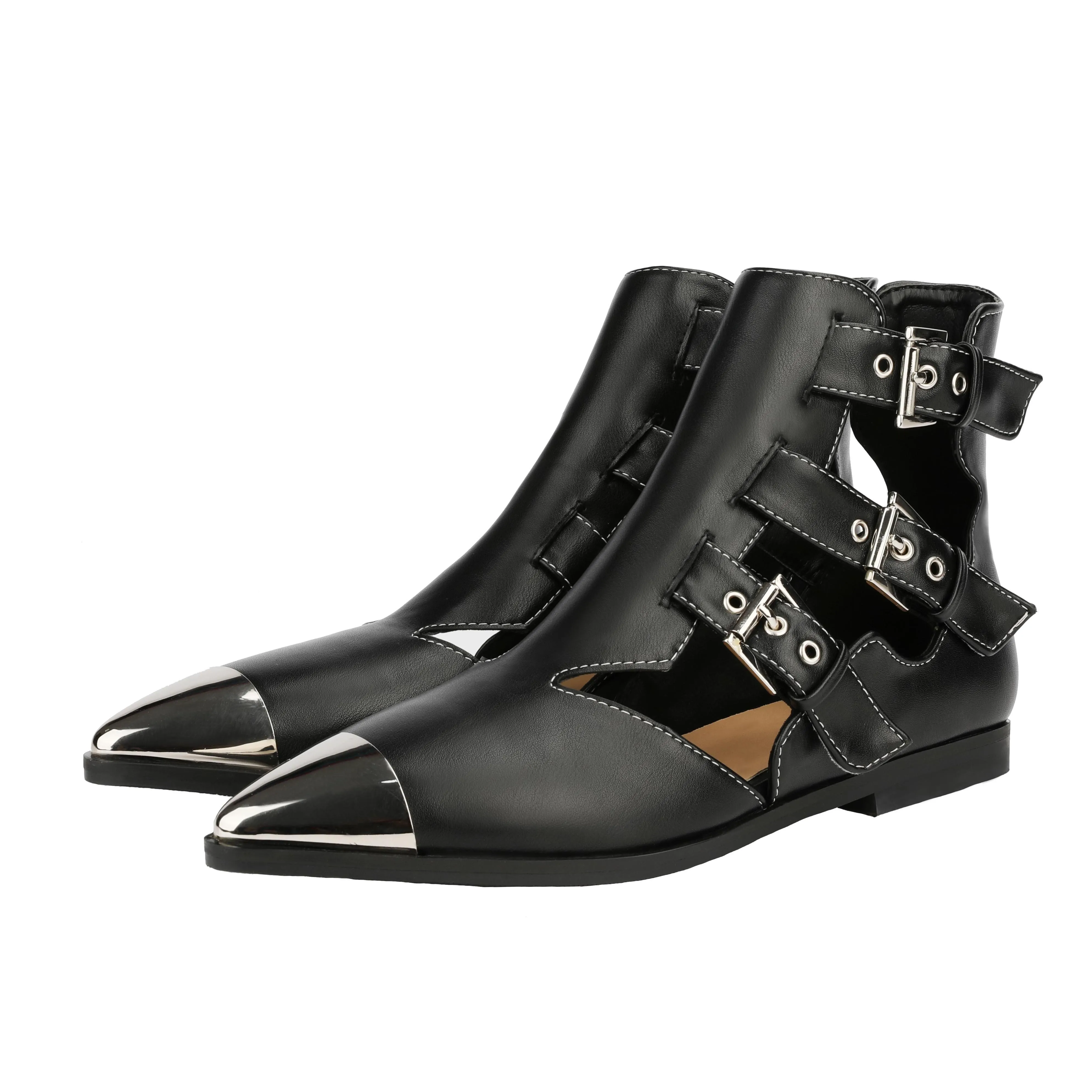 Perixir  Toe  Booties Rivets Motorcycle Ankle Boots Woman  Shoes Female Spring/A - £211.53 GBP
