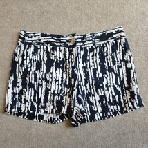 Ann Taylor Loft Linen Cotton Blend Shorts Womens Size 2 Navy White - £15.50 GBP