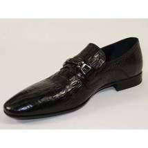 Men's GENIO Genuine Crocodile Embossed Leather Shoes Turkey 120371618 Black image 3