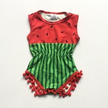 NEW Boutique Watermelon Baby Girls Pom Pom Bodysuit Romper Jumpsuit - £5.98 GBP