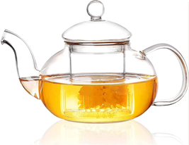 Small Glass Teapot with Infuser,Tea Pot Stovetop Safe Blooming and Loose Leaf Te - $25.37