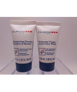 1 OF EACH CLARINS MEN Active Face Wash &amp; Shampoo and Shower Sealed Trvl ... - $15.27 CAD