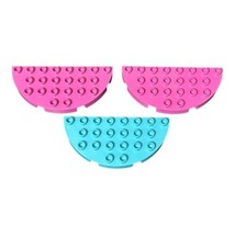 3 Lego Duplo Pink Azure Blue Plate Half Round Circle Part Piece - £2.98 GBP