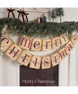 Christmas Decorations - Vintage Merry Christmas Banner - Retro Nostalgic... - $12.65