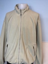 Tommy Bahama Tan Fleece Zip Front Long Sleeve Jacket Men&#39;s Size L - £15.00 GBP