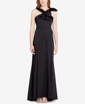 Adrianna Papell Womens Satin Bow Gown, 10, Black - $145.66