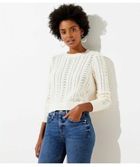 Loft Cropped Sweater Ivory Beige All Seasons NEW Long Sleeve NWT XS, S L... - $53.94 CAD