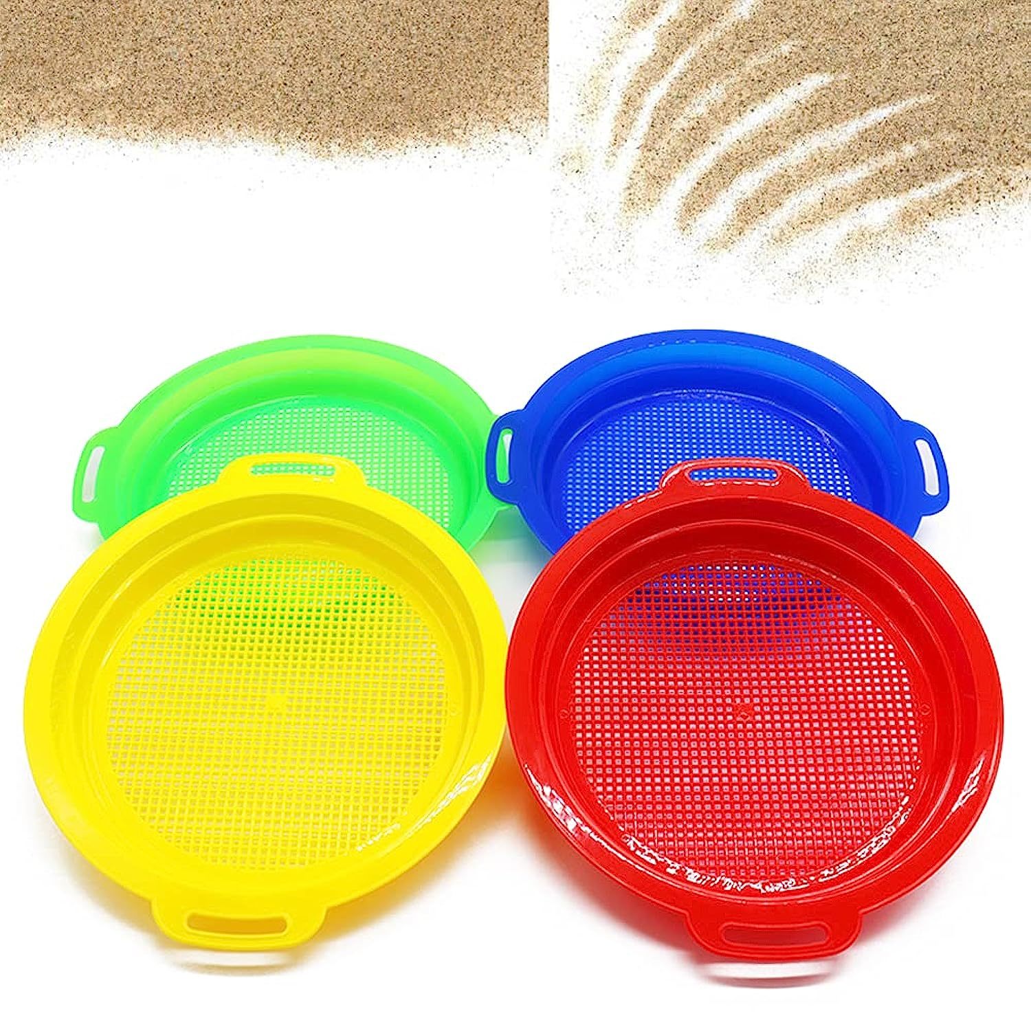 Primary image for 4 Pcs Sands Multi-Colored Sand Sifters,Plastic Sand Sifter,Sand Sifter Sieves Fo