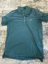 RLX Ralph Lauren Shirt Men&#39;s XLarge Green Striped Short Sleeve Golf Polo Men - £6.69 GBP