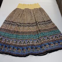 Gypsy Wear In Peace Women's Multicolor Elastic Waist Pleated Skirt Size XL image 2