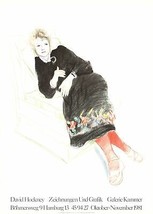 DAVID HOCKNEY Portrait of Celia In A Black Dress With Colored Border, 1981 - £290.25 GBP
