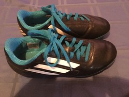 Adidas cleats Size 10.5K soccer t ball softball baseball shoes black blue - £15.73 GBP
