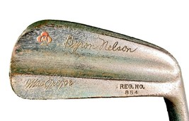 Byron Nelson MacGregor Golf 2 Iron Texas Reg N0 854 RH Coated Steel Leather Grip - $20.63
