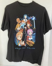 Unisex Men&#39;s Women&#39;s Anime Sword Art Online Crewneck T-Shirt M Medium Black - $9.49