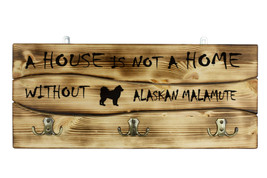 Alaskan Malamute, a wooden wall peg, hanger with the picture of a dog - £40.75 GBP
