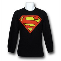 Superman Symbol Black Long Sleeve T-Shirt Black - £33.55 GBP+
