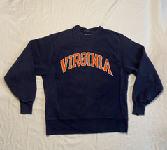 Vintage Champion Reverse Weave University of Virginia Crewneck Sweatshirt Navy S - £38.55 GBP