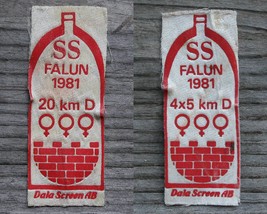 Two (2) Original 1981 FALUN FIS Womens Nordic Ski Race Patches XC Sweden... - £19.98 GBP