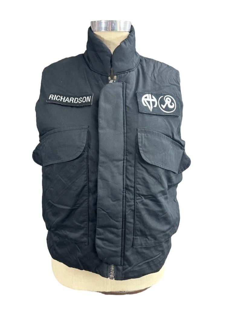 FPARxRICHARDSON Black Cotton Gilet Vest Removable Patches Unisex Size XS... - $34.64