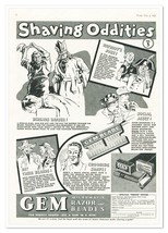 Print Ad Gem Razor Blades Shaving Oddities Vintage 1937 Full-Page Advertisement - £9.74 GBP