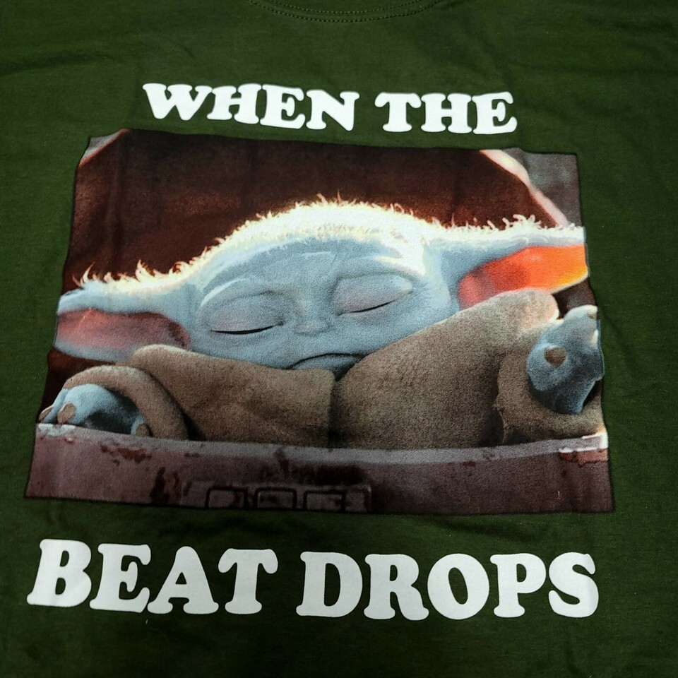 Star Wars BABY YODA The Child Grogu When The Beat Drops MANDALORIAN XL T... - $22.71