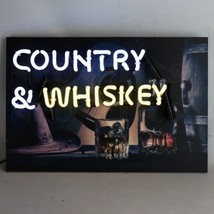 Junior Country &amp; Whiskey Man Cave Light Neon Sign 18&quot;x12&quot; - £122.39 GBP