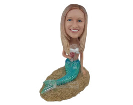 Custom Bobblehead Girl In Mermaid Costume With A Glass Of Wine - Super Heroes &amp;  - £71.58 GBP