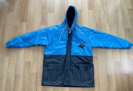 Vintage Carolina Panthers Jacket XL  NFL Lined Rain Coat w/Hood Hoodie P... - $32.53