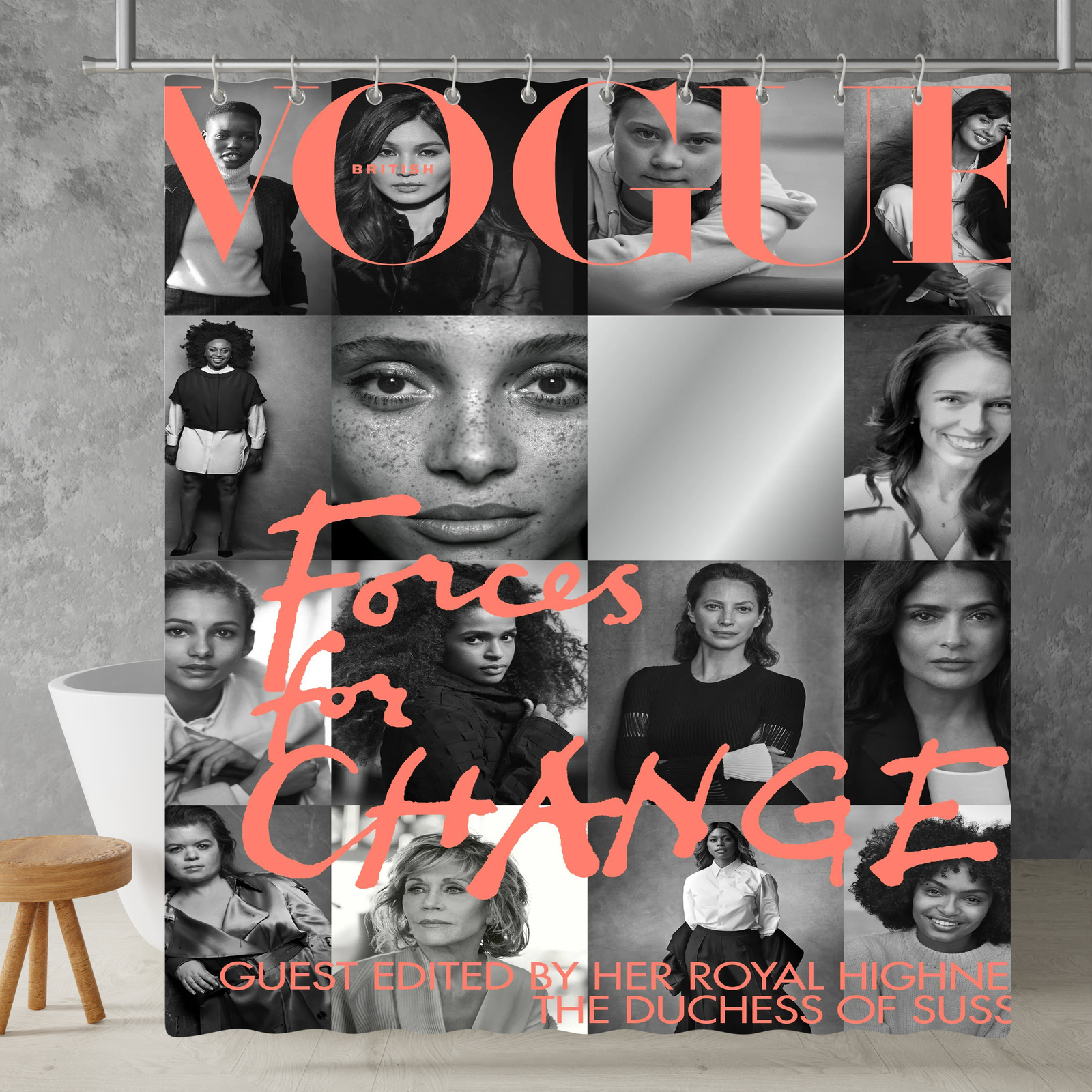 New!!! Vogue Cover Custom Waterproof Polyester Shower Curtain 4 Size Item image 11