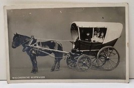 Netherlands Family in Horse Drawn Cart Real Photo Postcard F6 - £12.78 GBP