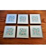Vintage Otagiri Six Square Tray Coasters with Box Serenade Pattern - $25.00