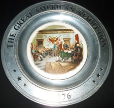 Great American Revolution Canton Pvk Pewter Plate Declaration Of Independance - £12.56 GBP