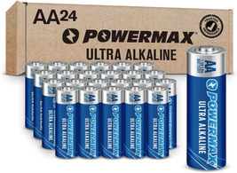 Powermax 24-Count AA Batteries, Ultra Long Lasting Alkaline Battery, 10-Year She - £8.78 GBP