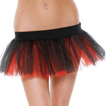 Reversible Petticoat Tutu Layered Ruffled Mesh Tiered Black Red 118203 S/M - £11.64 GBP